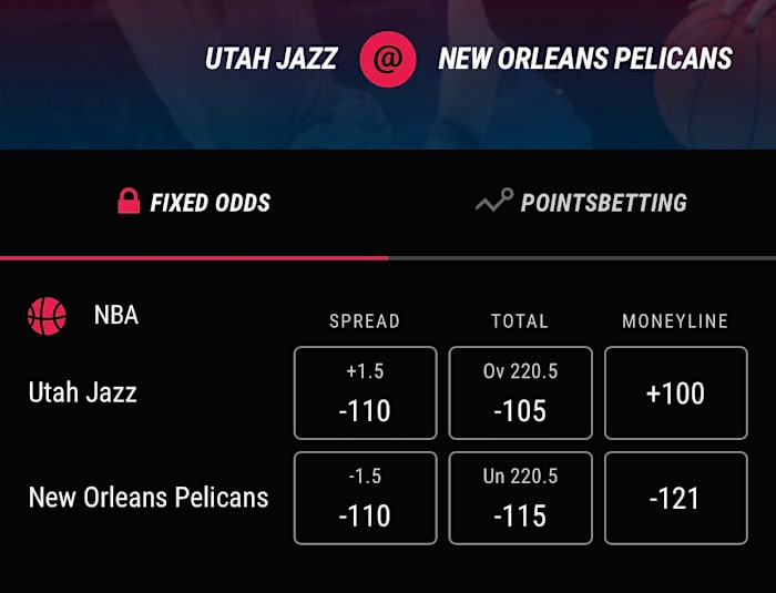 Odds via PointsBet Sportsbook
